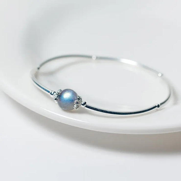 Bracelet Éclatant avec Pierre de Lune - Collection "Perle d'Océan" | Bijoux Chakra