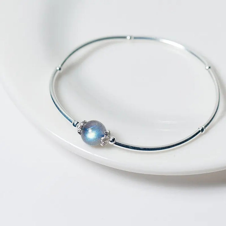 Bracelet Éclatant avec Pierre de Lune - Collection "Perle d'Océan" | Bijoux Chakra