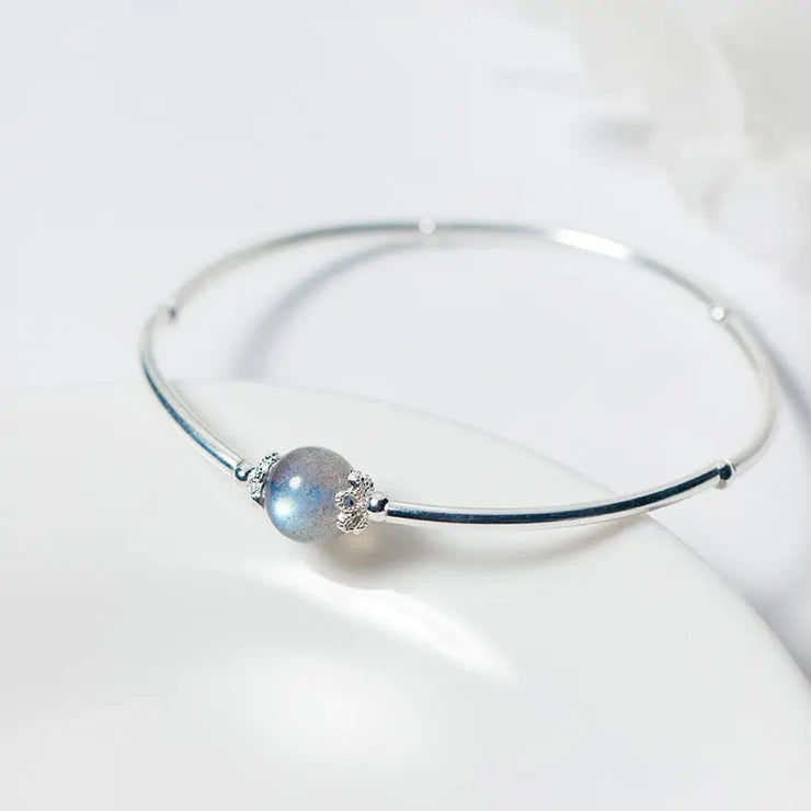 Bracelet Éclatant avec Pierre de Lune - Collection "Perle d'Océan" | Bijoux Chakra