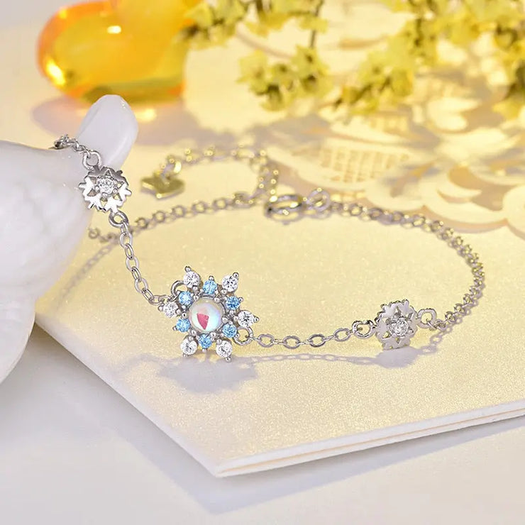 Bracelet Sérénité en Pierre de Lune "Fleurs de Paix" | Bijoux Chakra