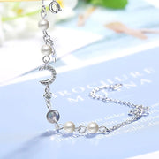 Bracelet Envoûtant en Pierre de Lune "Croissant Azur" | Bijoux Chakra