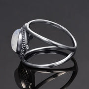 Bague élégante en argent ornée de Pierre de Lune "Espoir" | Bijoux Chakra