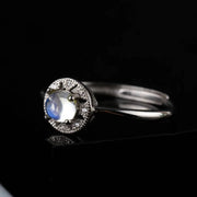 Anneau envoûtant avec Pierre de Lune ronde "Sensibilité" | Bijoux Chakra
