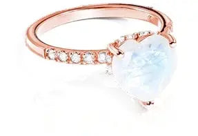 Bague en Or Rose avec Pierre de Lune "Éclat Solitaire" | Bijoux Chakra
