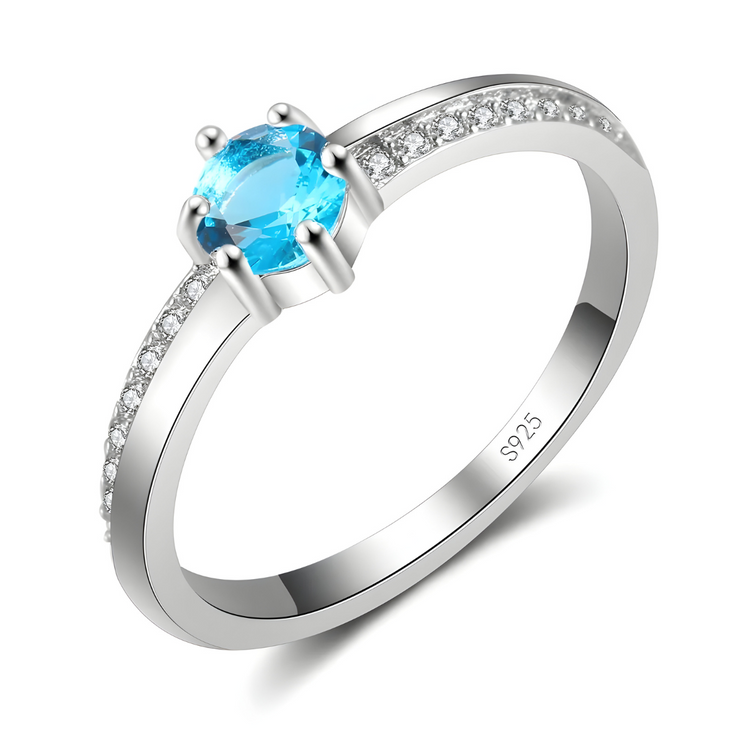 Bague Aigue Marine Argentée - Éclat de Perle d’Eau | Bijoux Chakra