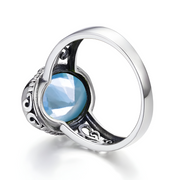 Bague envoûtante en Aigue-Marine Cabochon - Trésor des Océans | Bijoux Chakra