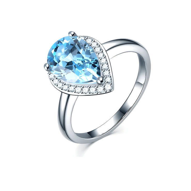 Bague Marquise en Aigue Marine - Éclat de Sérénité Bleue | Bijoux Chakra