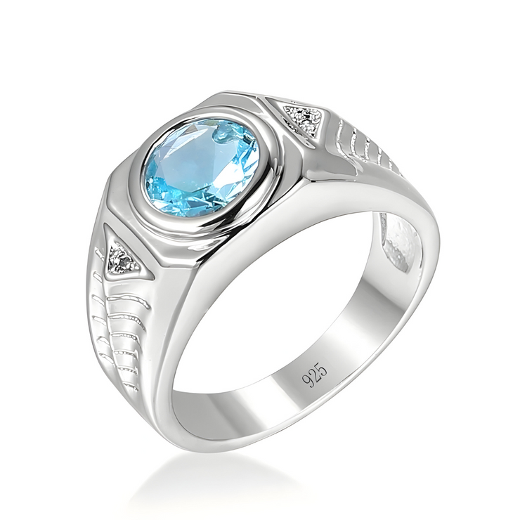 Bague Vintage en Aigue-Marine - Éclat Bleu Océanique | Bijoux Chakra