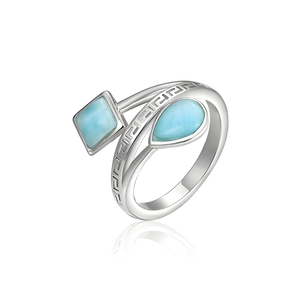 Bague Éclatante en Aigue-Marine et Argent - Collection Île Bleue | Bijoux Chakra