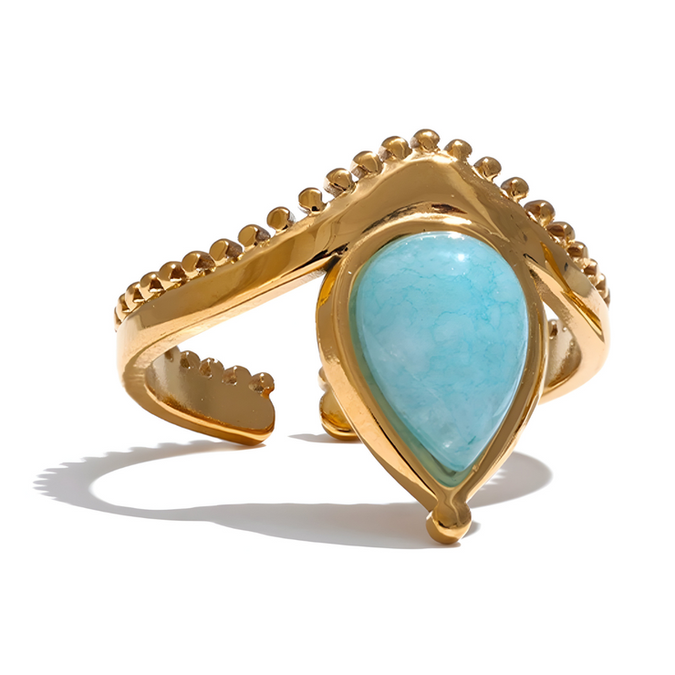 Bague Ornée d'Amazonite - Évasion Sauvage | Bijoux Chakra