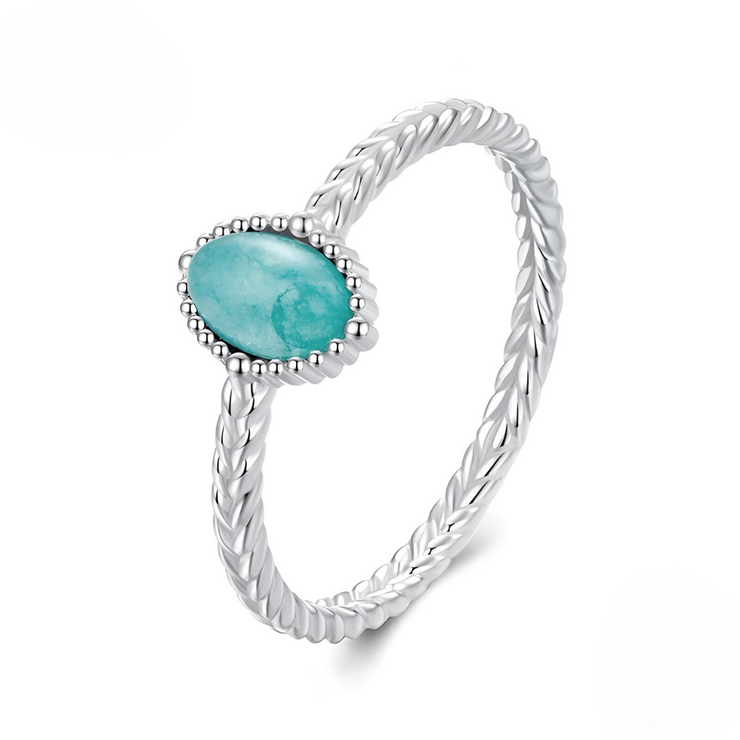 Bague d'Argent en Amazonite - Tranquillité Boréale | Bijoux Chakra