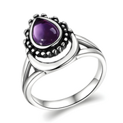 Bague Améthyste pour Lithothérapie - Éclat de Brume Violette | Bijoux Chakra