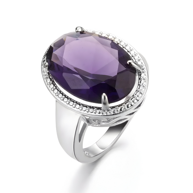 Anneau Éclatant d'Améthyste - Douceur Envoûtante | Bijoux Chakra