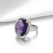 Anneau Éclatant d'Améthyste - Douceur Envoûtante | Bijoux Chakra