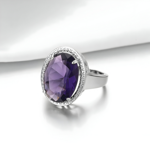 Anneau Éclatant d'Améthyste - Douceur Envoûtante | Bijoux Chakra