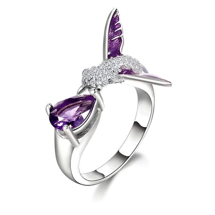 Bague Éclatante en Améthyste et Argent 925 - Joyau de Lavande | Bijoux Chakra