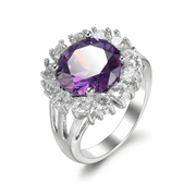 Bague Améthyste en Forme de Coeur - Éclat Violet Envoûtant | Bijoux Chakra