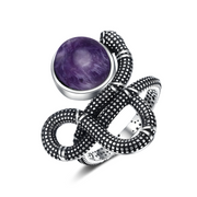 Somptueuse Bague en Argent Massif avec Améthyste - Élixir Violet | Bijoux Chakra