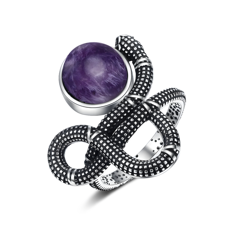 Somptueuse Bague en Argent Massif avec Améthyste - Élixir Violet | Bijoux Chakra