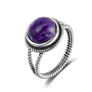Splendide Bague Serpent en Améthyste Brute | Bijoux Chakra