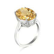 Bague Éclatante en Vermeil avec Citrine - Ambre Éternel | Bijoux Chakra