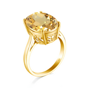 Bague Éclatante en Vermeil avec Citrine - Ambre Éternel | Bijoux Chakra