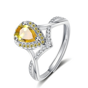 Bague Citrine Authentique - Éclat Cœur de Miel | Bijoux Chakra