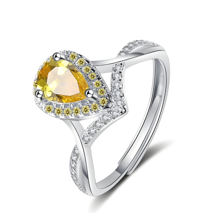 Bague Citrine Authentique - Éclat Cœur de Miel | Bijoux Chakra
