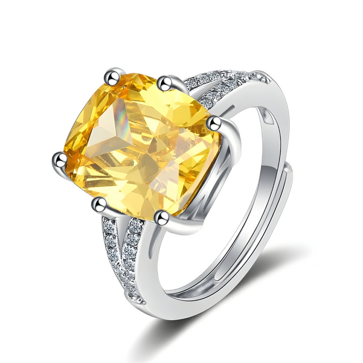 Bague Citrine Lithothérapie - Éblouissante Éclat de Miel | Bijoux Chakra