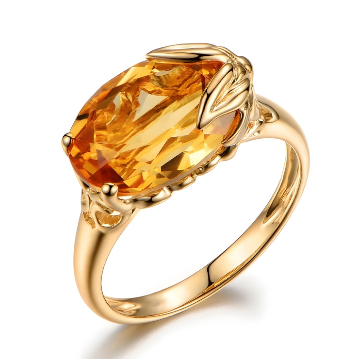 Anneau en Or avec Citrine - Douceur Éternelle | Bijoux Chakra
