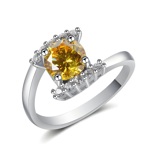 Bague en Véritable Citrine - Éclat d'Or Nocturne | Bijoux Chakra