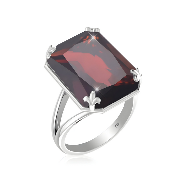 Élégante Bague Grenat Pourpre | Bijoux Chakra
