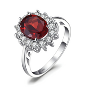 Élégante Bague Grenat et Diamant - Pierre Pourpre Envoûtante | Bijoux Chakra