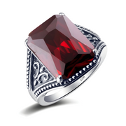 Bague Vintage au Grenat - Éclat de Rubis | Bijoux Chakra