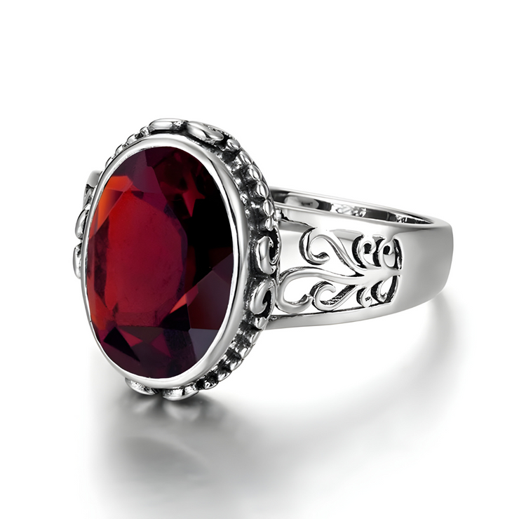 Bague Écarlate Grenat Spessartite - Lueur Éblouissante | Bijoux Chakra