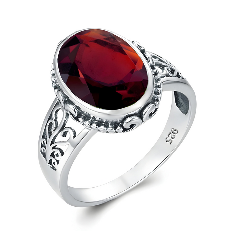 Bague Écarlate Grenat Spessartite - Lueur Éblouissante | Bijoux Chakra