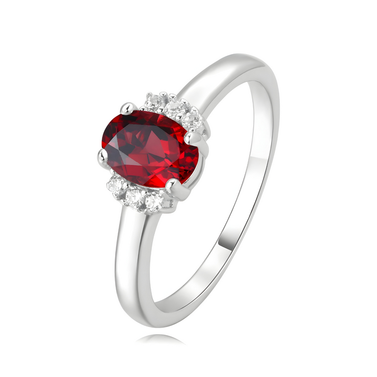 Solitaire Éblouissant en Grenat - Rouge Cristallin | Bijoux Chakra