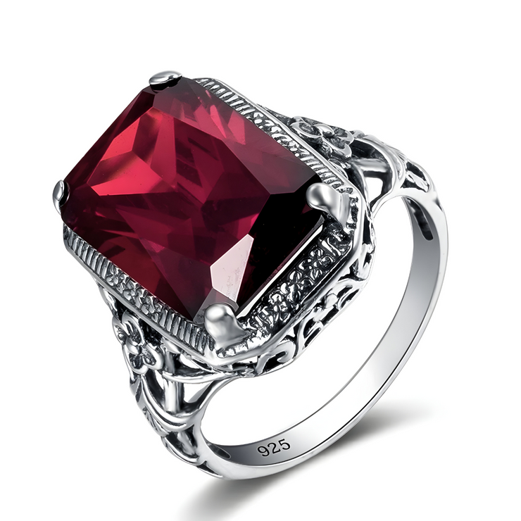 Bague Homme en Grenat - Rouge Éclatant Noblesse | Bijoux Chakra