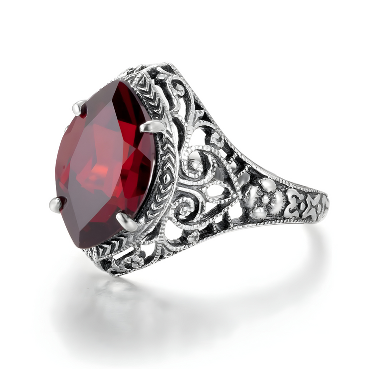 Bague Marquise en Grenat - Rouge Resplendissant | Bijoux Chakra