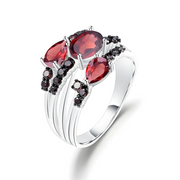 Bague Argent avec Grenat - Éclat Rouge Feu | Bijoux Chakra