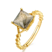 Bague Éclatante en Labradorite et Or - Brume Étoilée | Bijoux Chakra