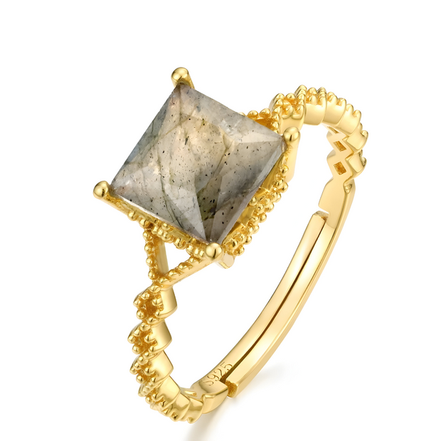 Bague Éclatante en Labradorite et Or - Brume Étoilée | Bijoux Chakra