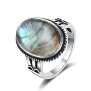 Anneau Éblouissant en Argent avec Labradorite - Éclat d'Orage | Bijoux Chakra