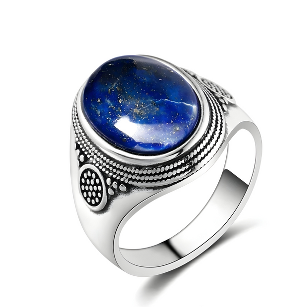 Bague Vintage en Lapis Lazuli - Charme Nocturne | Bijoux Chakra
