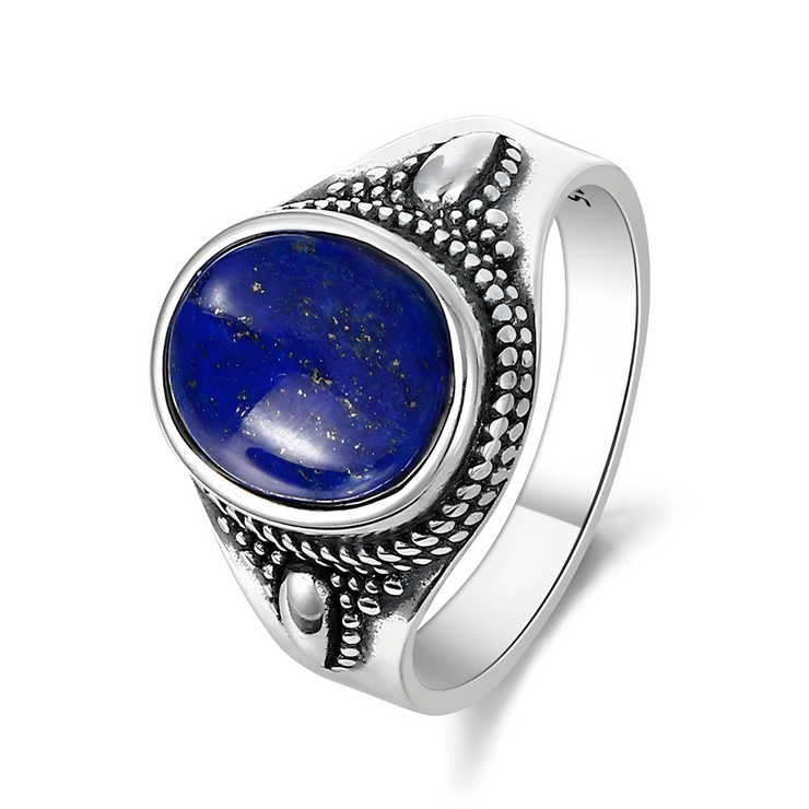 Bague Argentée avec Lapis Lazuli - Éclat Bleu Nocturne | Bijoux Chakra