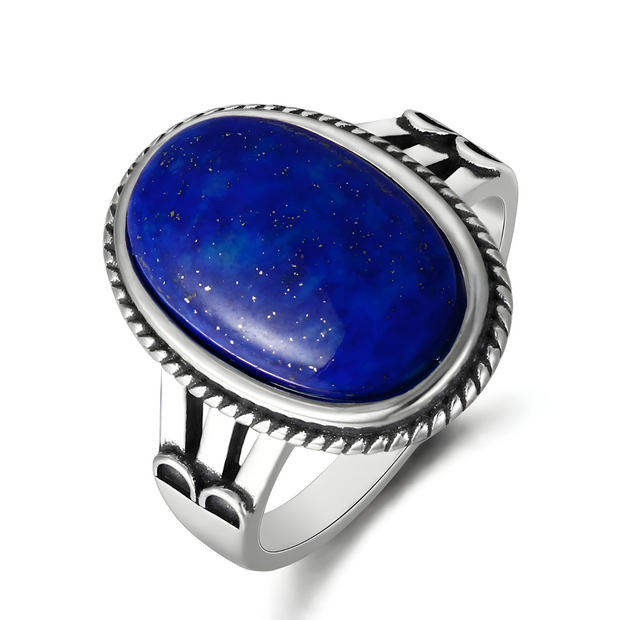 Élégante Bague en Argent avec Lapis Lazuli - Océan Prisme | Bijoux Chakra