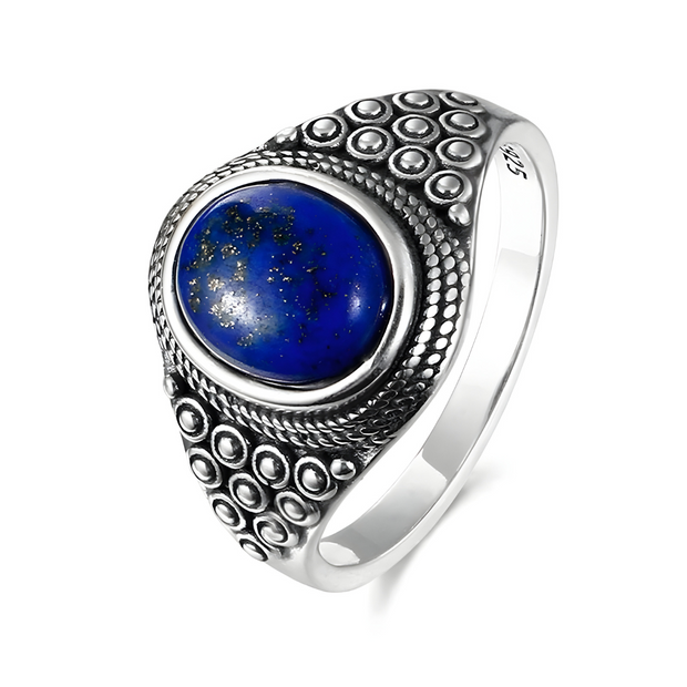 Bague Sublime en Argent avec Lapis Lazuli - Éclat Céleste | Bijoux Chakra