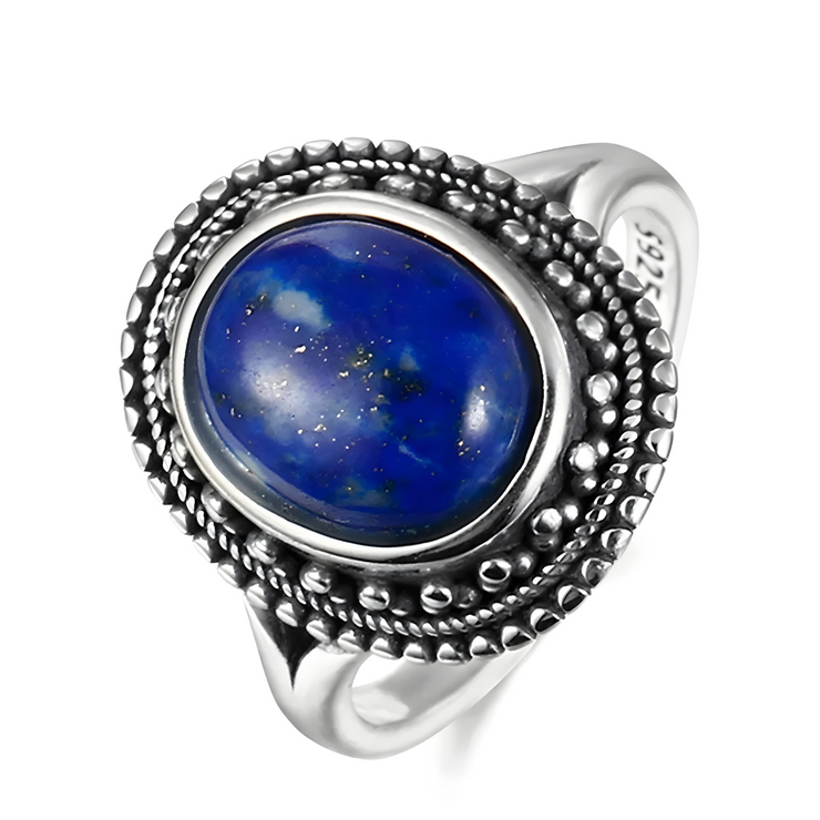 Anneau Authentique en Lapis Lazuli - Éclat Céleste | Bijoux Chakra