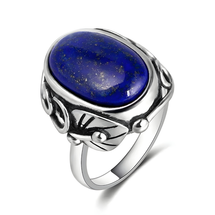 Éclatante Bague en Argent avec Lapis Lazuli - Lueur d’Azur | Bijoux Chakra