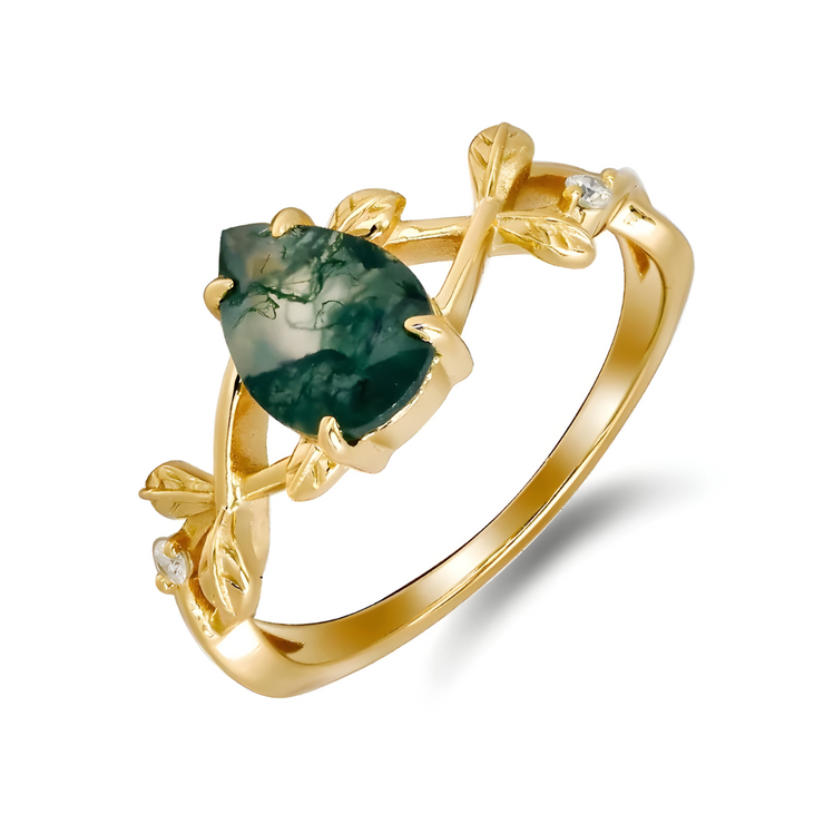 Anneau Émeraude Malachite - Vert Majestueux | Bijoux Chakra